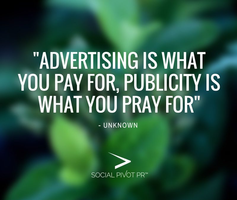 PR versus Advertising - Social Pivot PR